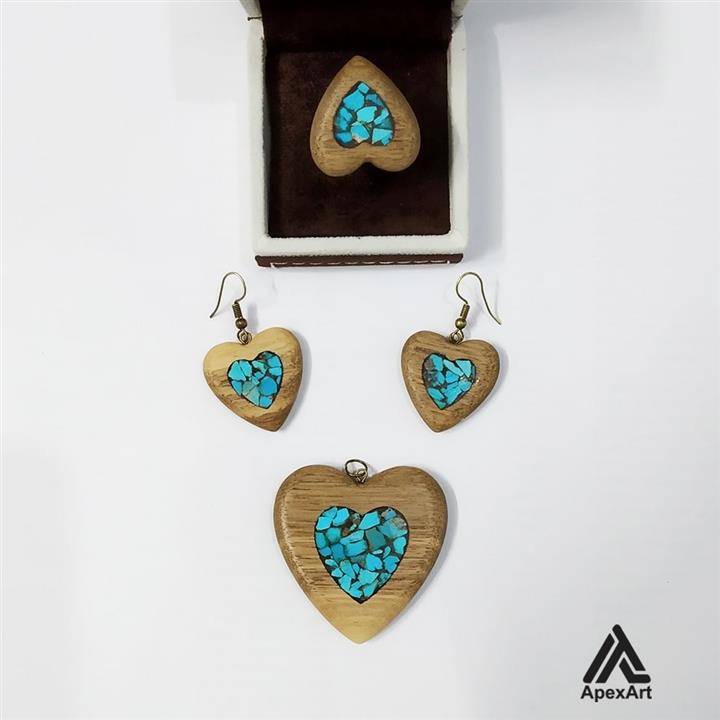 ست فیروزه کوب طرح قلب کد 378